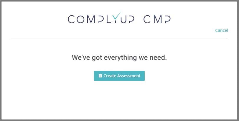 ComplyUp Nist 800-171 Compliance Create Assessment