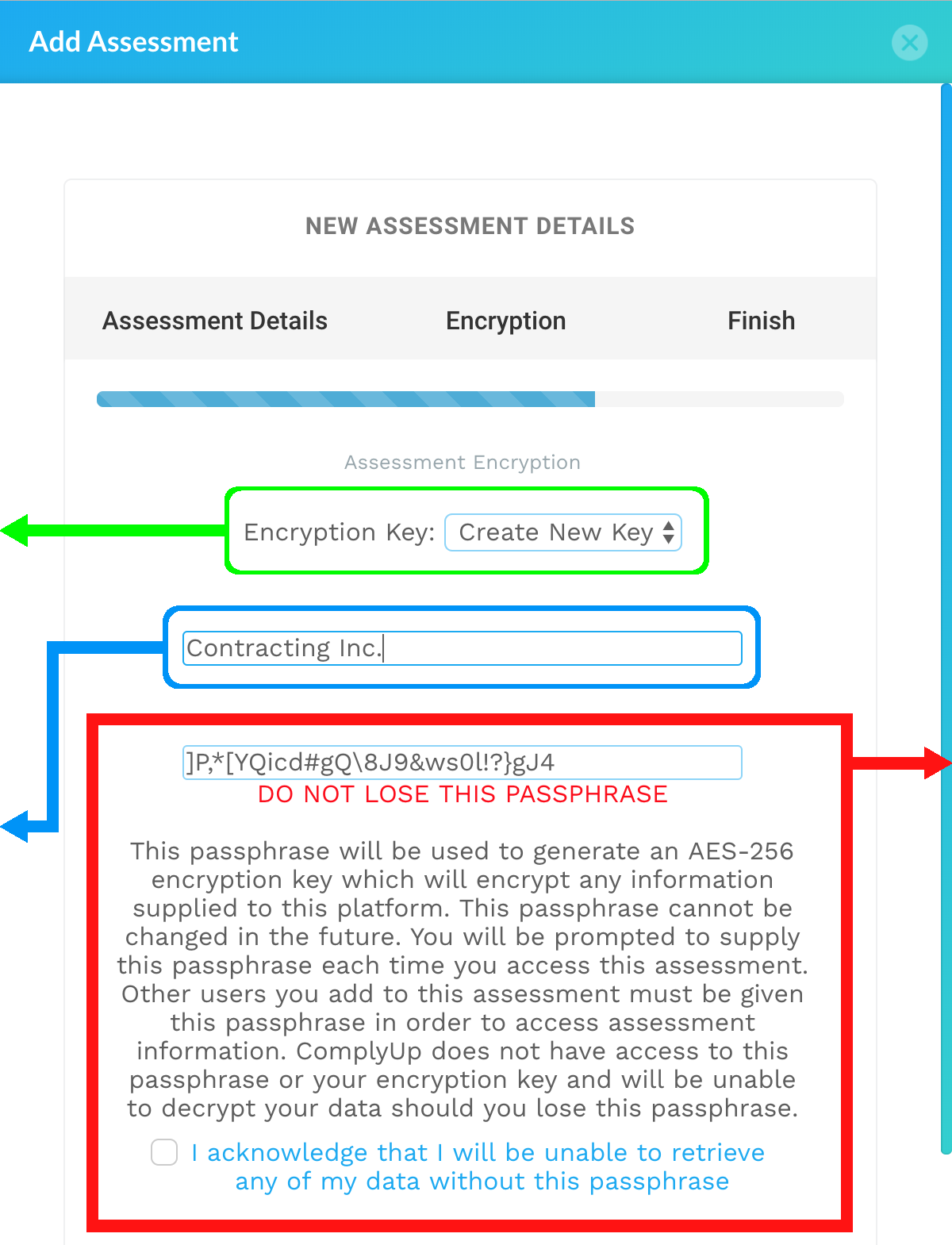 New Assessment Encryption Details